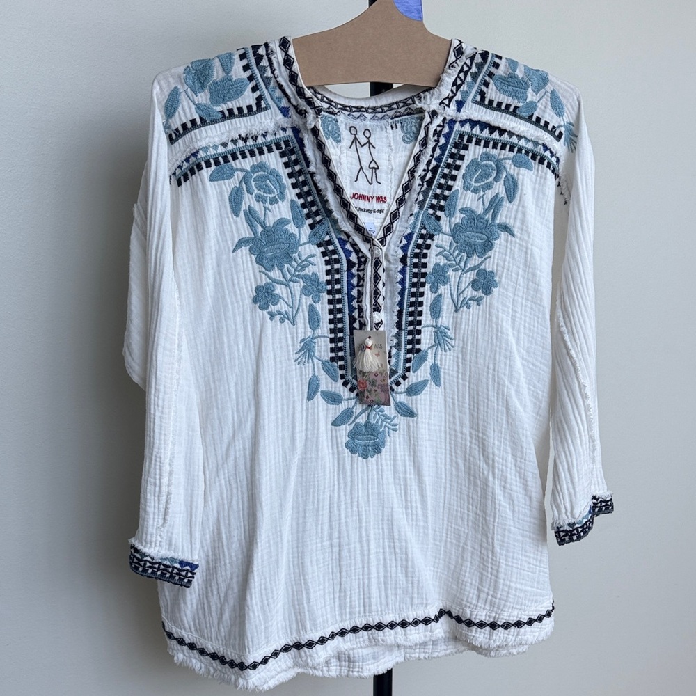 Johnny Was Verdera gauze blouse.